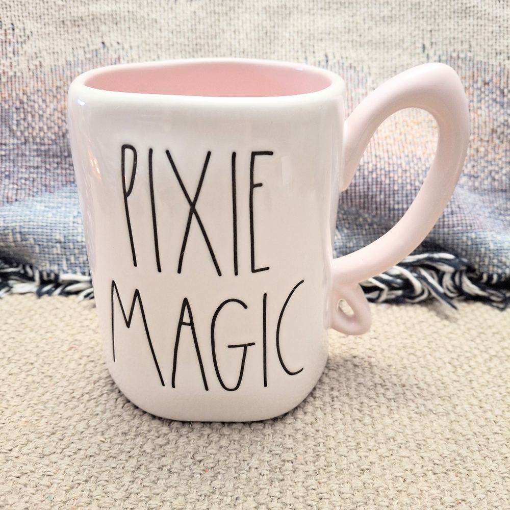 Rae Dunn Disney Pixie Magic Tinker Bell Mug Pink Interior Artisan Collection